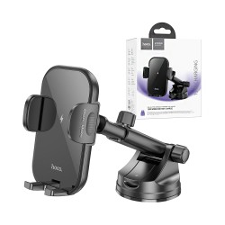 Suporte de Telefone para Carro Hoco HW5 Journey com Carregamento Rápido sem fio Preto Suporte de Telefone para Carro Hoco HW5 Journey com Carregamento Rápido sem fio Preto